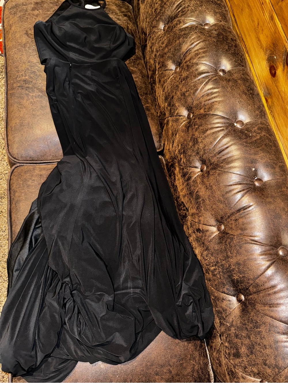 Sherri Hill Black 2 Piece Halter High Slit Prom Gown Size 2